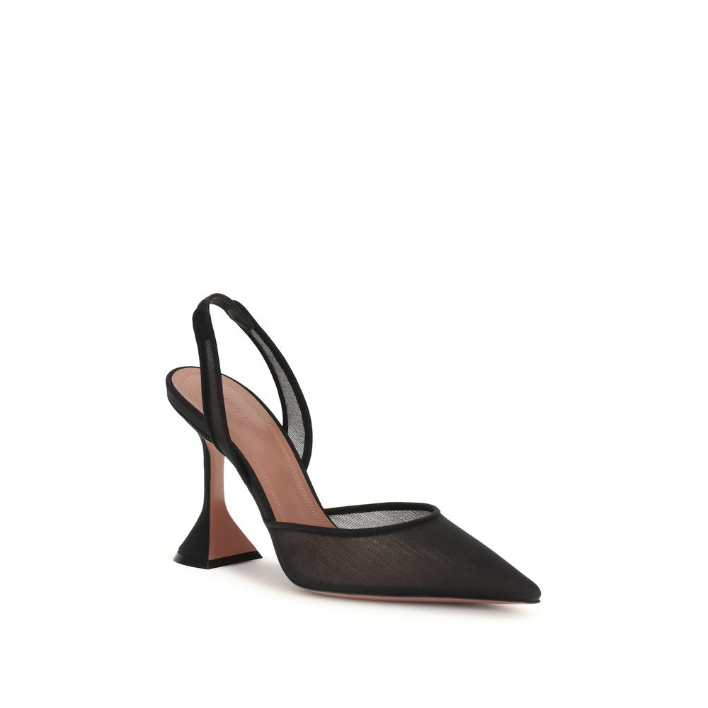 Black Fabric High Heel Pumps