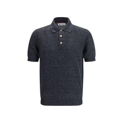 Gray Cotton Polo Shirt