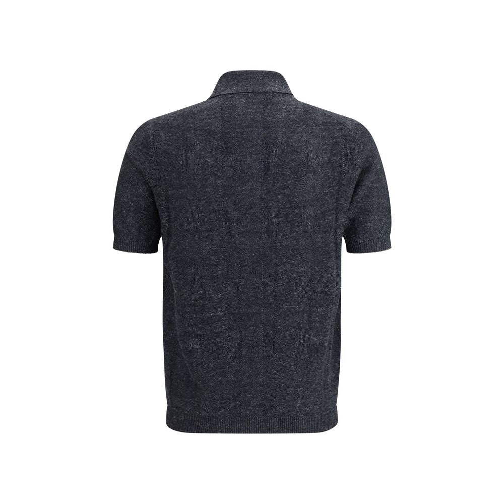Gray Cotton Polo Shirt