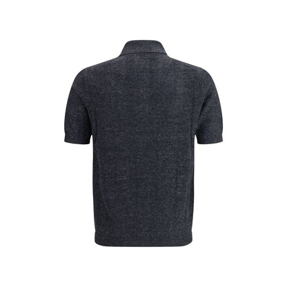 Gray Cotton Polo Shirt