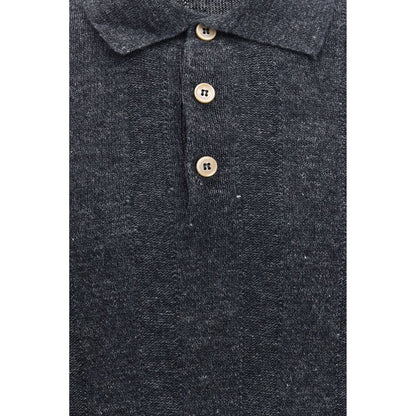 Gray Cotton Polo Shirt