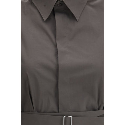 Gray Cotton Shortsleeve Shirt