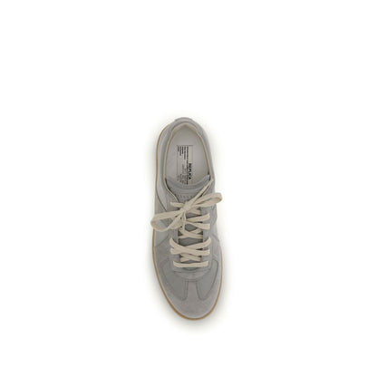 Gray Calf Leather Bos Taurus Low Top Sneakers