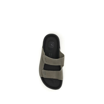 Bicolor Calf Leather Bos Taurus Flat Sandals
