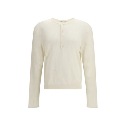 Beige Cotton Long Sleeve T-Shirt