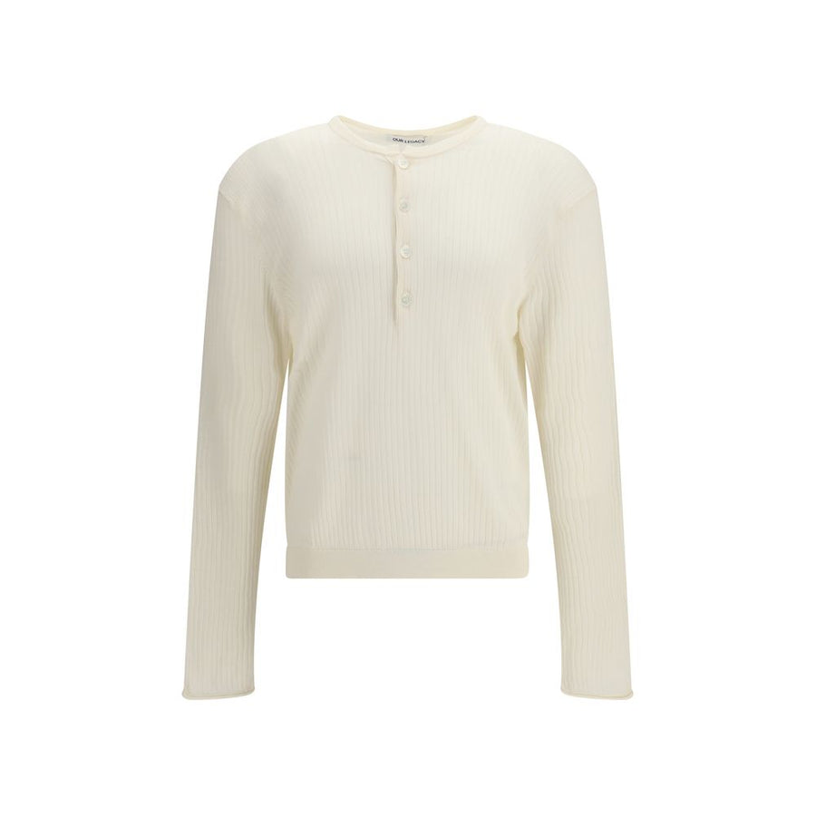 Beige Cotton Long Sleeve T-Shirt