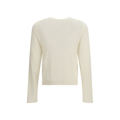 Beige Cotton Long Sleeve T-Shirt