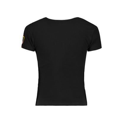 Black Cotton Women T-Shirt