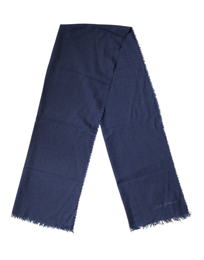 Blue Cashmere Fringes Wrap Foulard 70cm x 200cm  Scarf Men