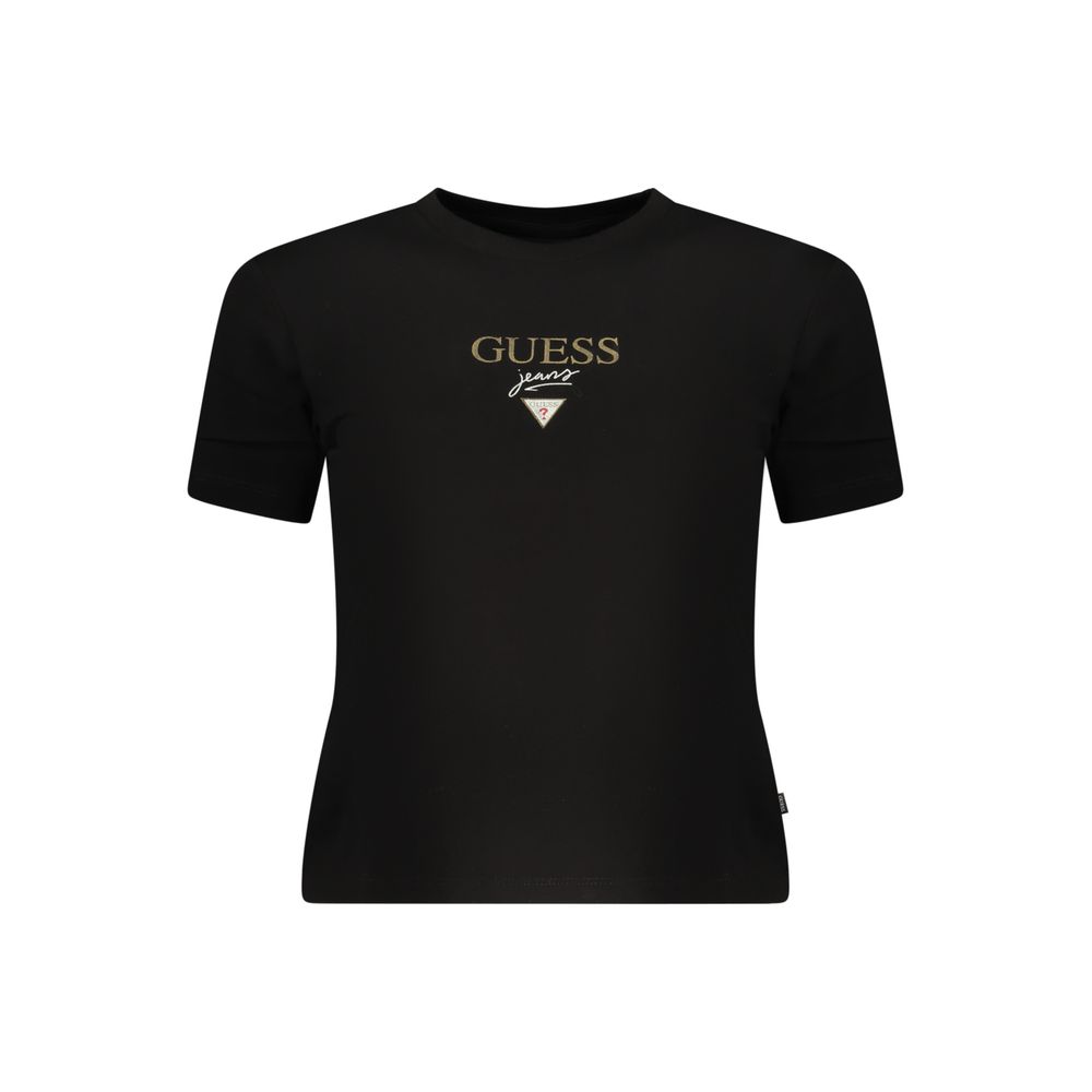 Black Cotton Women T-Shirt