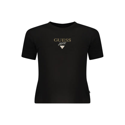 Black Cotton Women T-Shirt