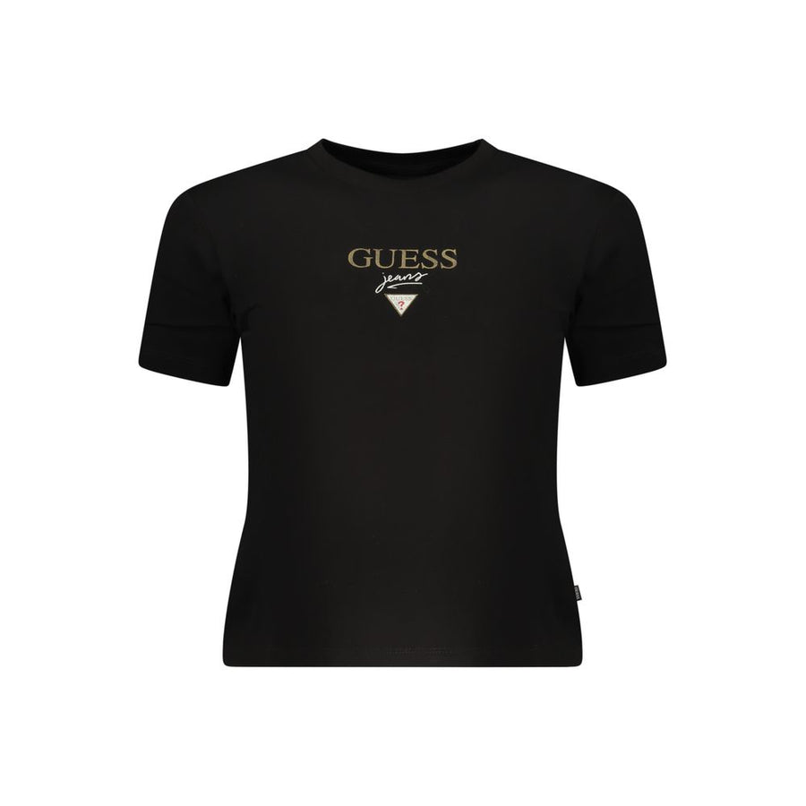 Black Cotton Women T-Shirt