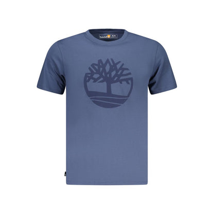 Blue Cotton Men T-Shirt