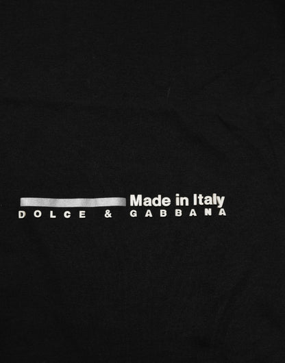 Black Statement Cotton Crew Neck Men T-shirt