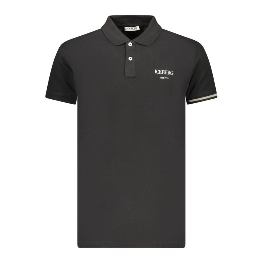 Black Cotton Men Polo Shirt