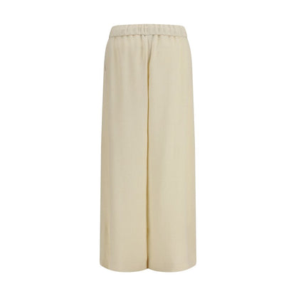 Beige Alpaca Vicugna Pacos Casual Pants