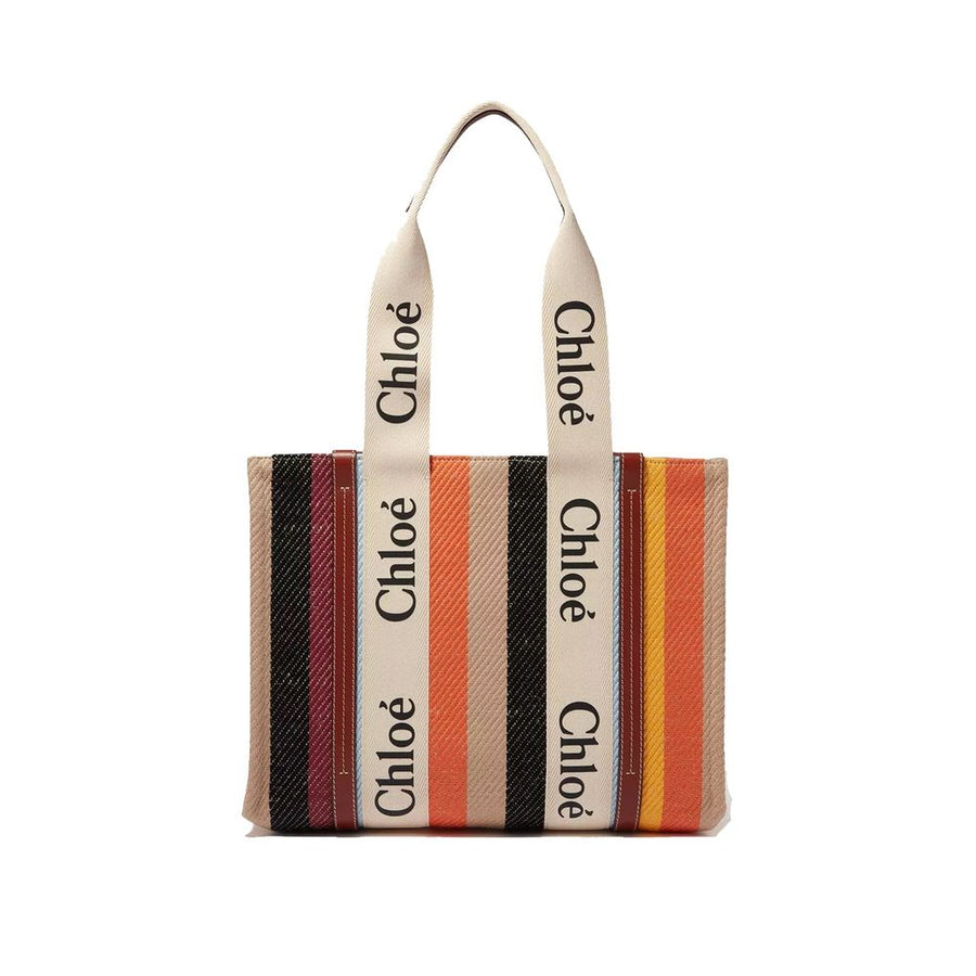 Beige Linen Tote Bag