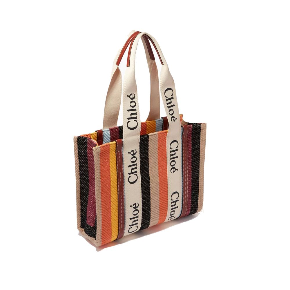 Beige Linen Tote Bag
