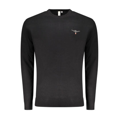 Black Cotton Men's Sweater