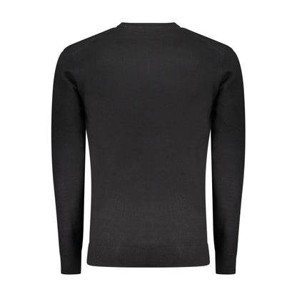 Black Cotton Men's Sweater