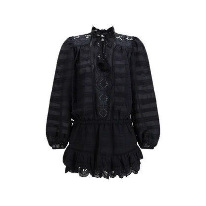 Black Cotton Casual Dress