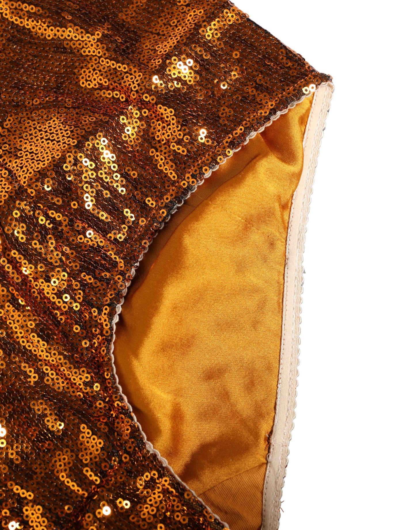 Orange Sequin Nylon High Waist Girdle Underwear