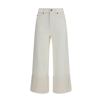 White Cotton Straight-Leg Jeans