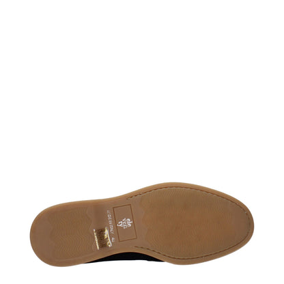 Blue Leather Slip-On Loafers