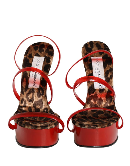 Red Lacquer Platform Wedge Sandals Shoes