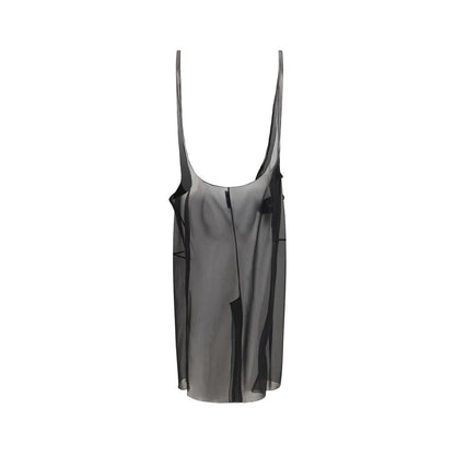 Black Polyester Midi Skirt