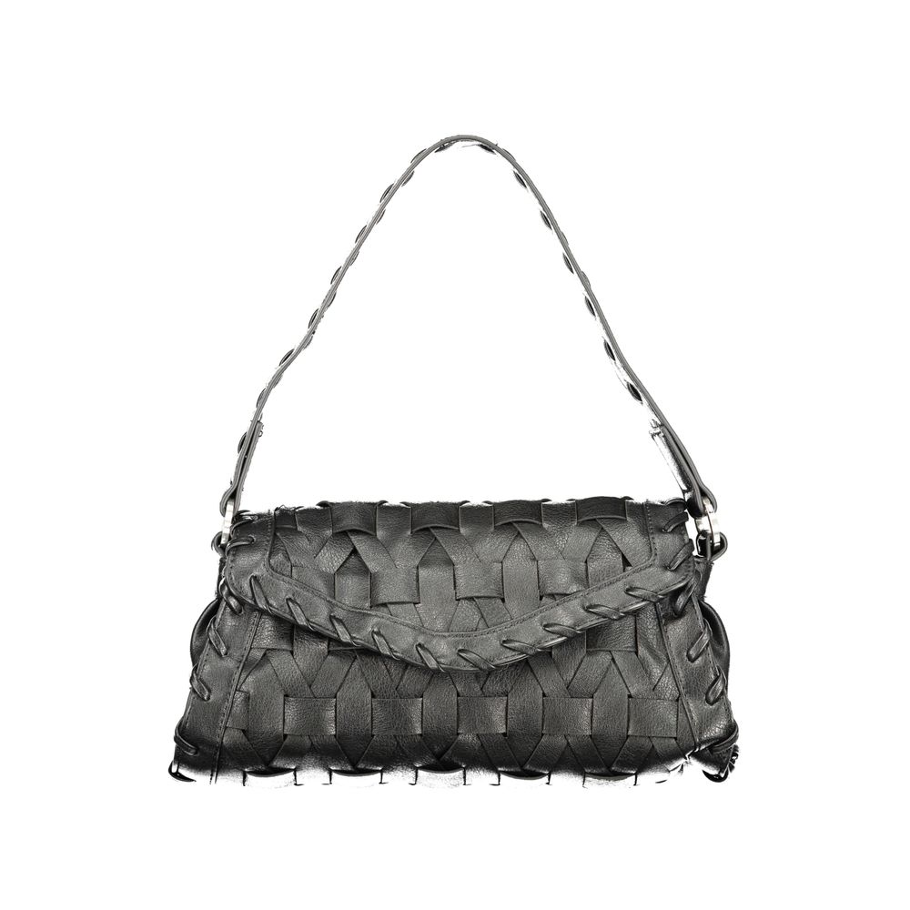 Black Polyurethane Women Handbag