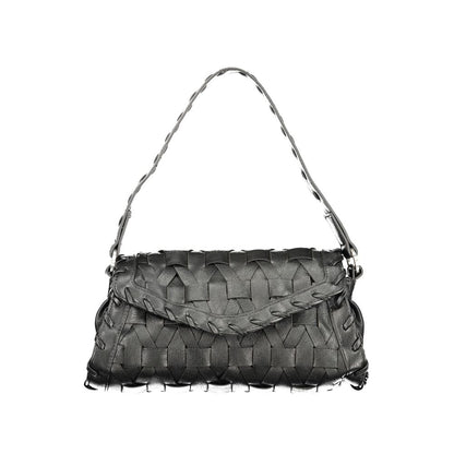 Black Polyurethane Women Handbag