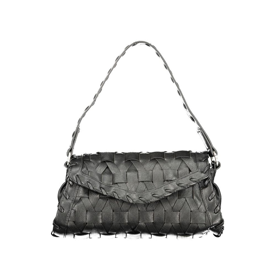 Black Polyurethane Women Handbag