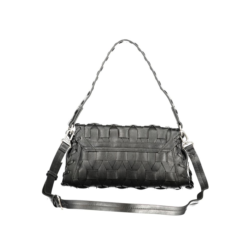 Black Polyurethane Women Handbag