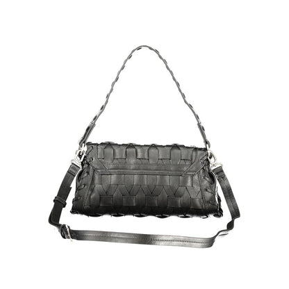 Black Polyurethane Women Handbag