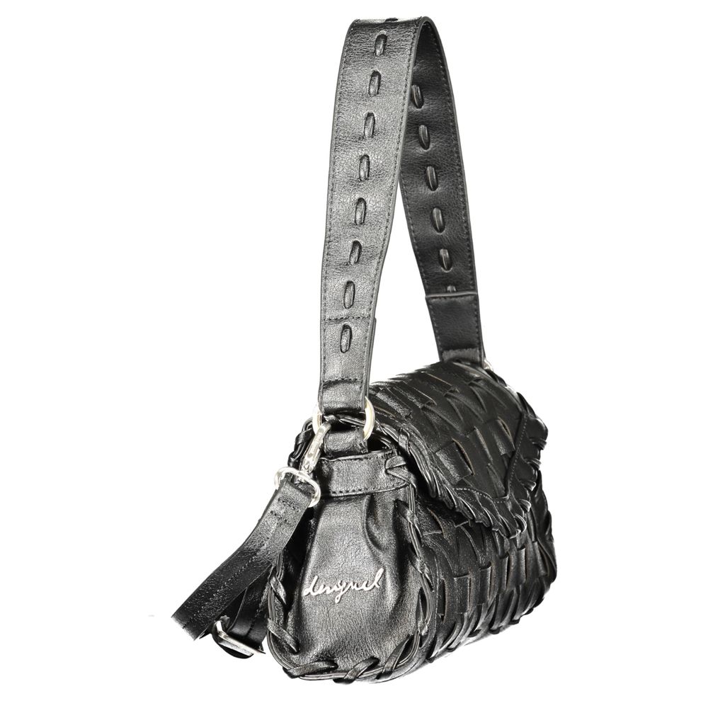 Black Polyurethane Women Handbag
