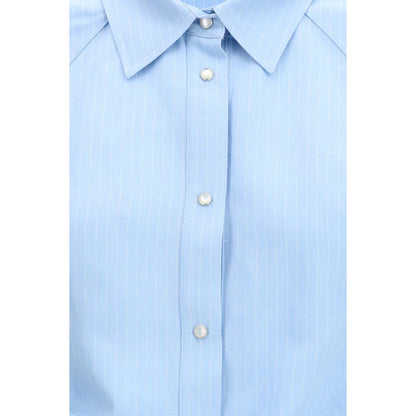 Blue Viscose Shortsleeve Shirt
