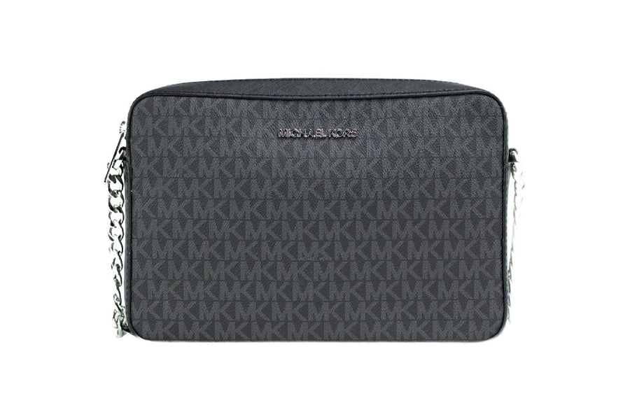 Michael Kors Jet Set Large East West Crossbody Black MK Signature