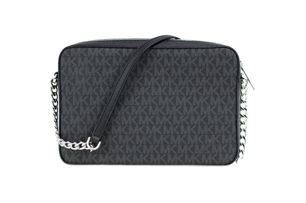 Michael Kors Jet Set Large East West Crossbody Black MK Signature