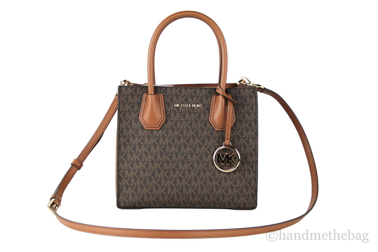 MICHAEL KORS Mercer 35S1GM9M2B Medium Logo And Leather Accordion Crossbody Bag In Brown