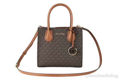MICHAEL KORS Mercer 35S1GM9M2B Medium Logo And Leather Accordion Crossbody Bag In Brown