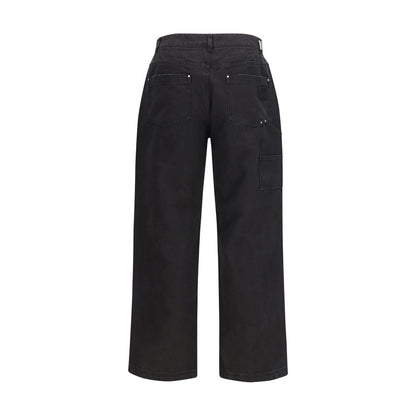 Black Cotton Casual Pants