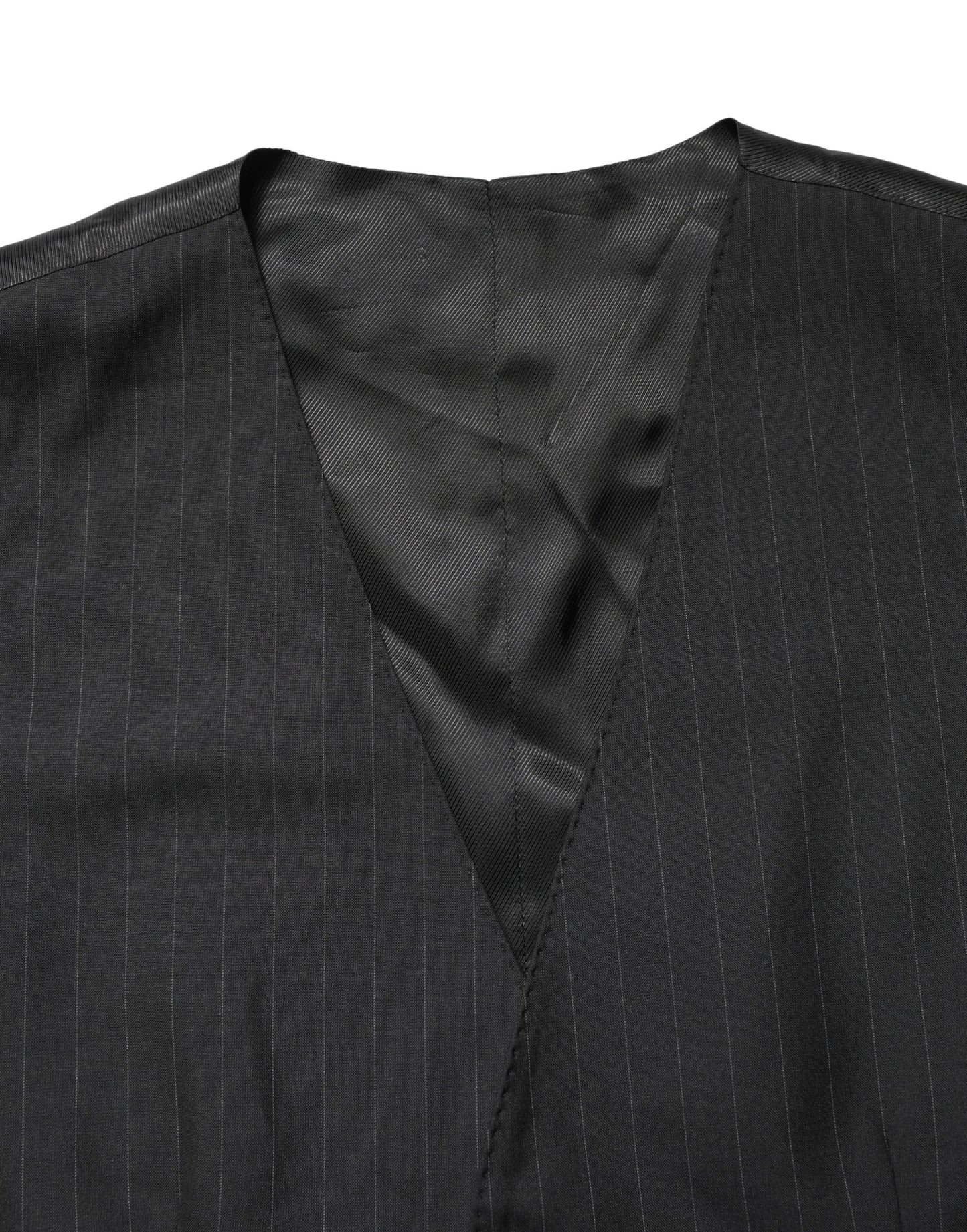 Black Stripe Single Breasted Waistcoat Vest