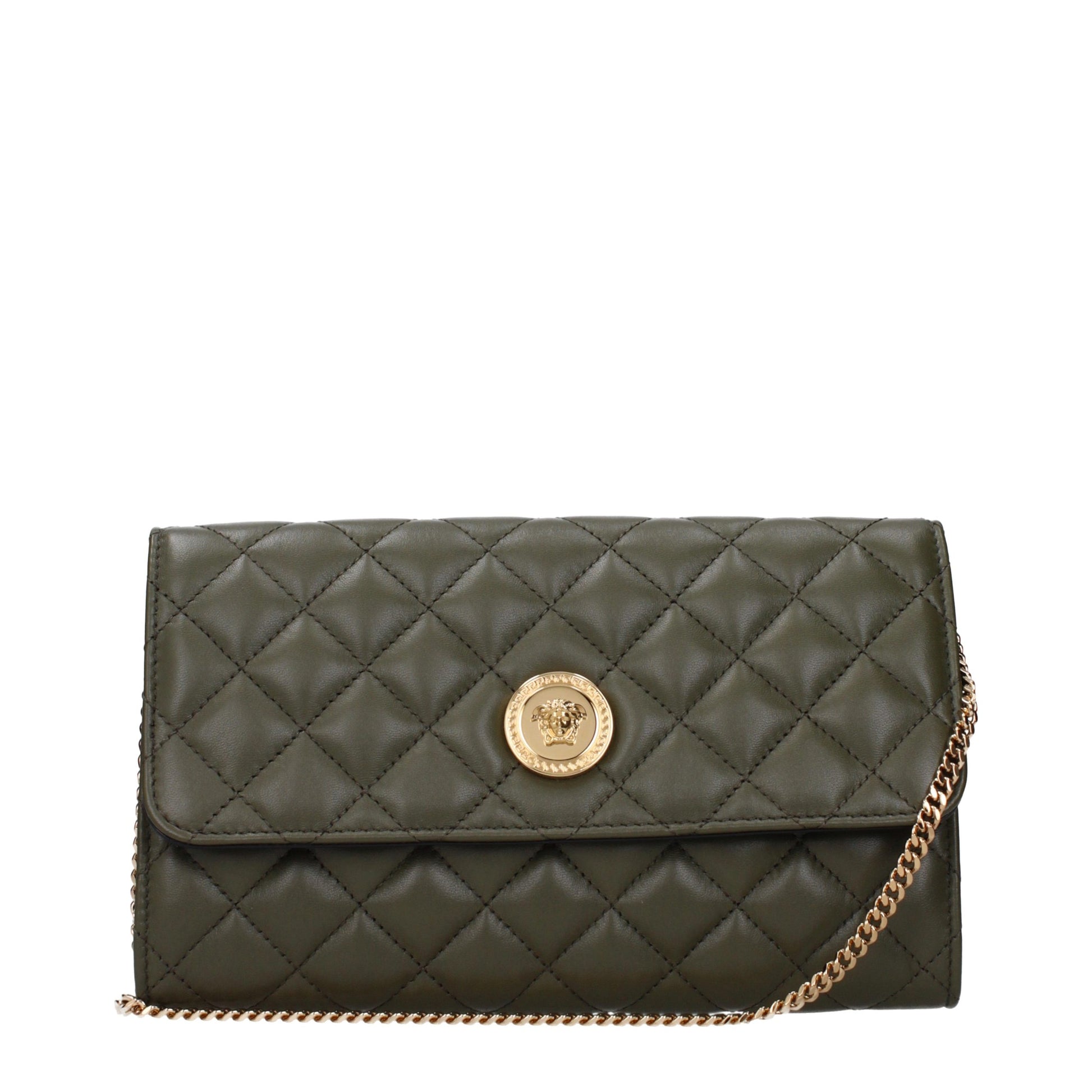 Green Leather Clutch Bag
