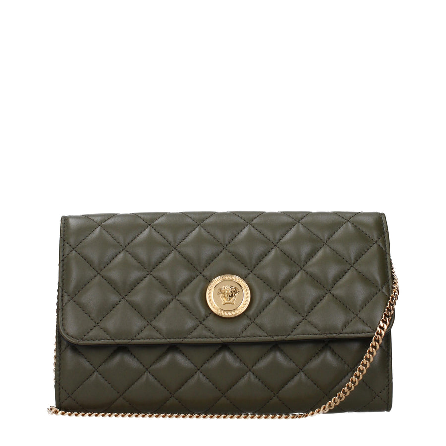 Green Leather Clutch Bag