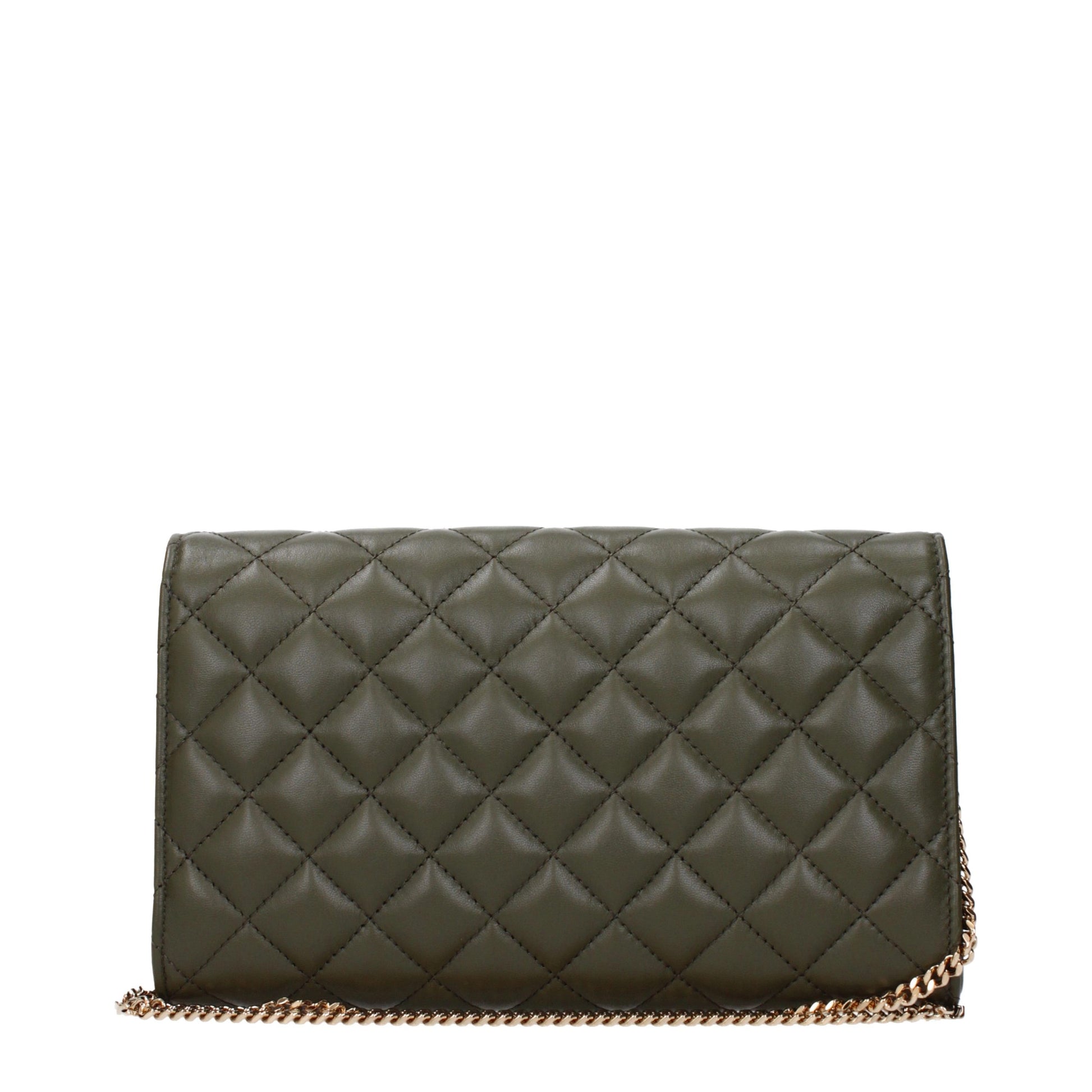Green Leather Clutch Bag