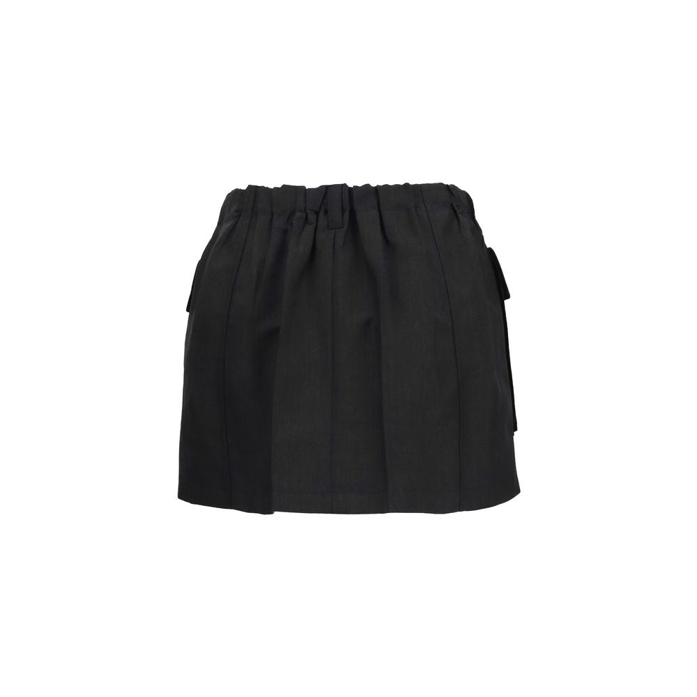 Gray Linen Mini Skirt