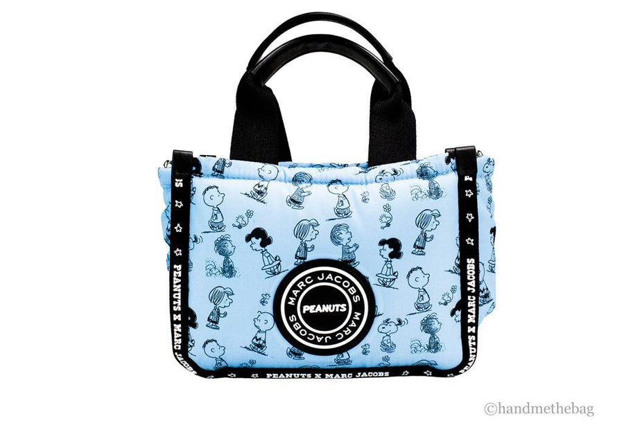 Marc Jacobs X Peanuts Air Blue Mini Puffy Nylon Tote Crossbody Bag Handbag Purse