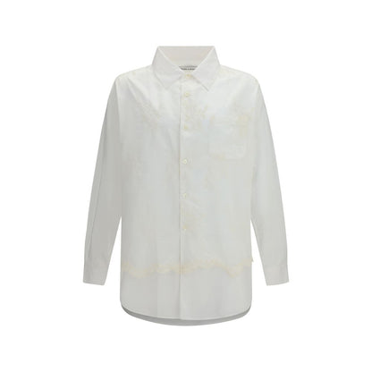 White Cotton Pattern Shirt