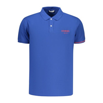 Blue Cotton Men's Polo Shirt